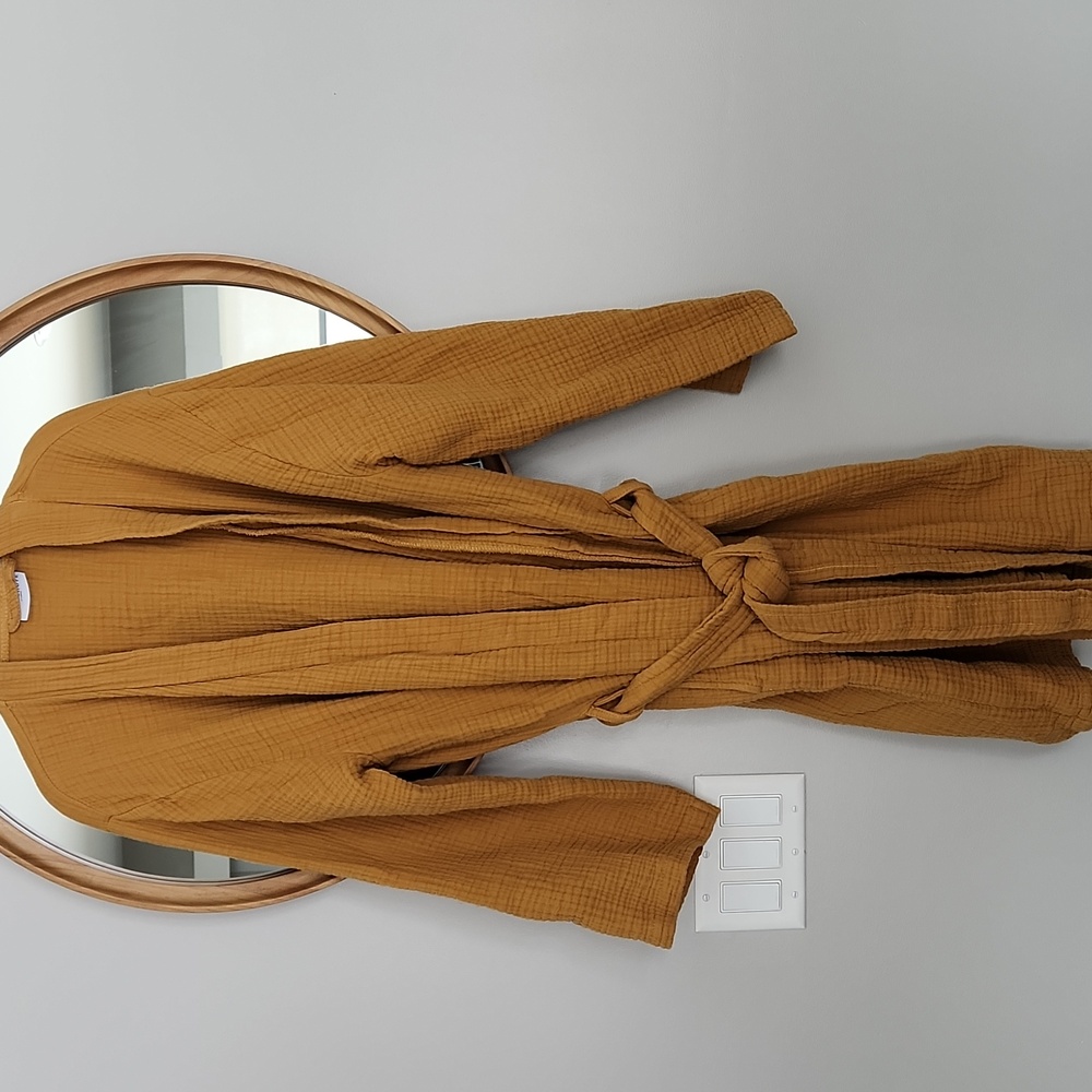 Parachute Cloud Cotton Robe Gold Yellow Color Size X-Large - Picture 2 of 5